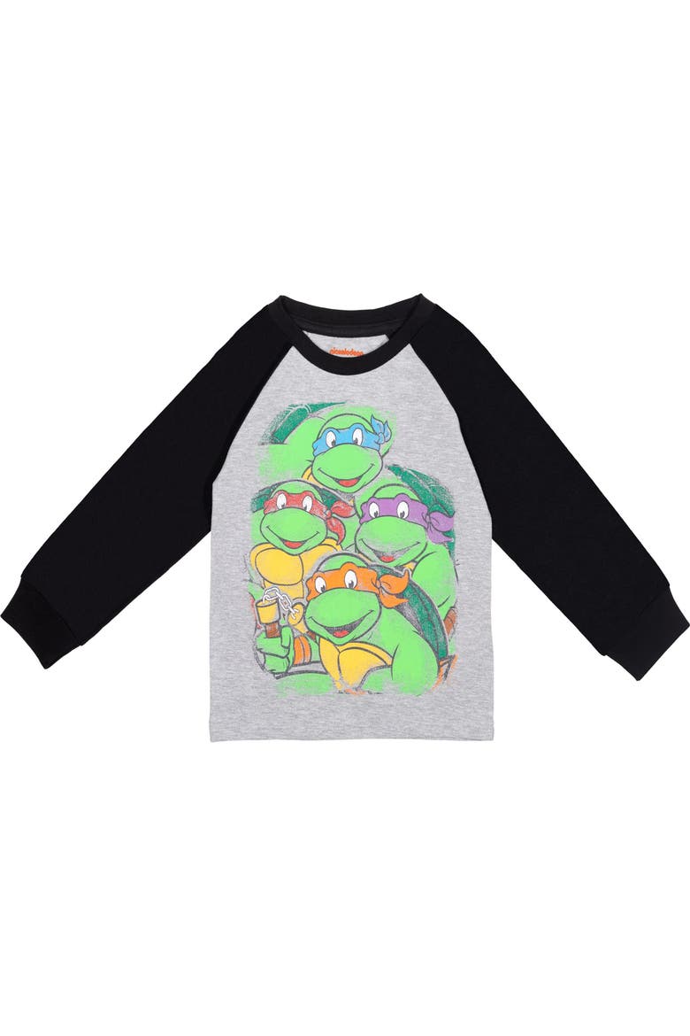 Teenage Mutant Ninja Turtles 2-Pack Long Sleeve Graphic T-Shirts, Alternate, color, Green Heather Grey