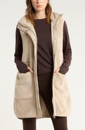 Zella Longline Faux Shearling Vest