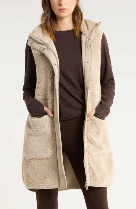 Zella Longline Faux Shearling Vest