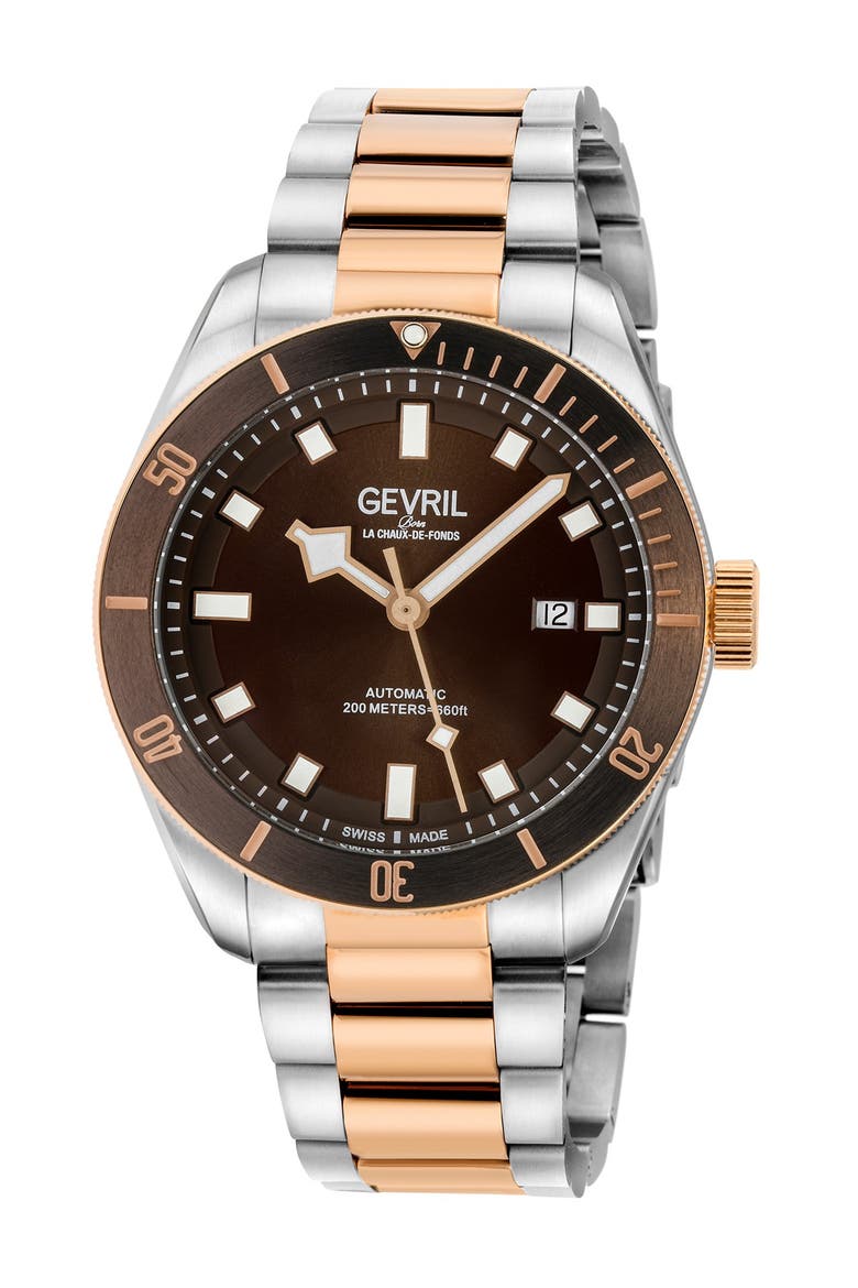 Men's Yorkville Two-Tone Stainless Steel Watch, 43mm, Main, color, TWO TONED SS IPRG