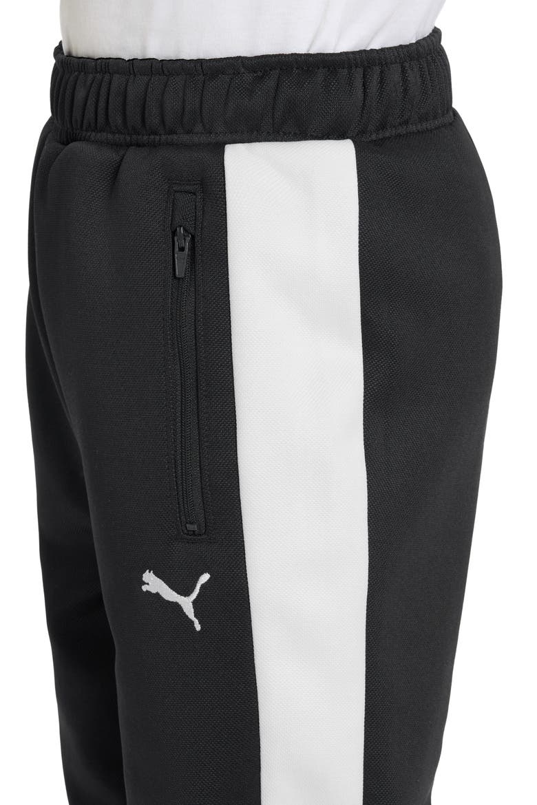 Kids' T7 Foundations Slim Piqué Track Pants, Alternate, color, BLACK