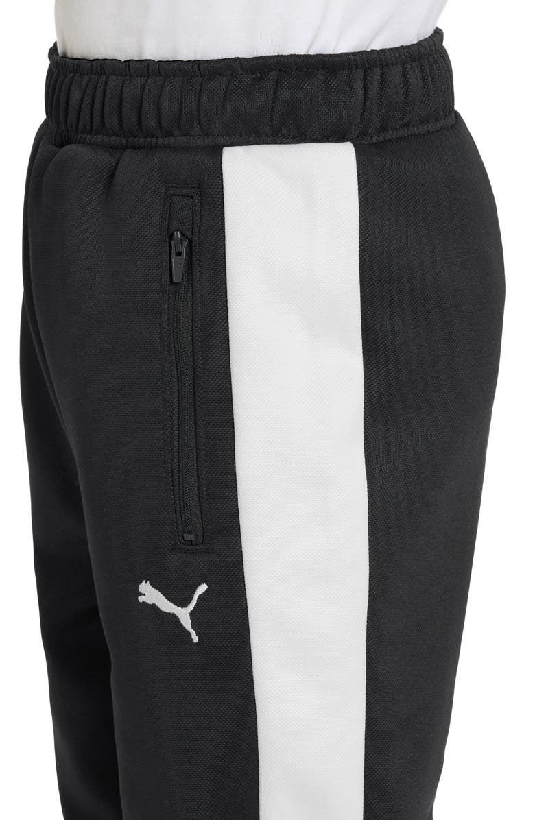 PUMA Kids' T7 Foundations Slim Piqué Track Pants, Alternate, color, Black