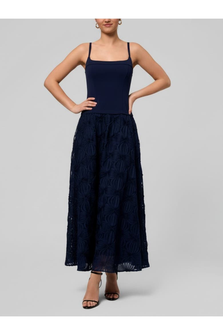 Mira Square Neck Maxi Dress, Main, color, Navy