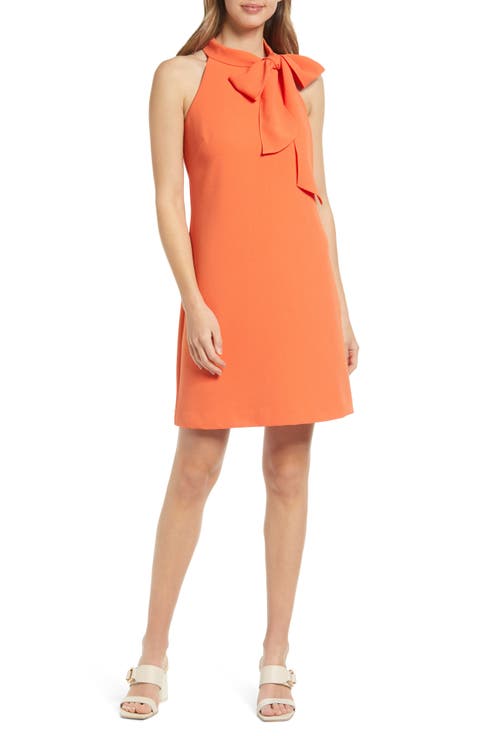 Tie Neck A-Line Dress