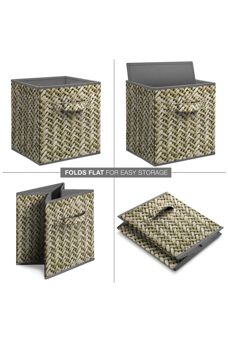 FABRIC STORAGE BIN SET, Alternate, color, WOVEN GRAY