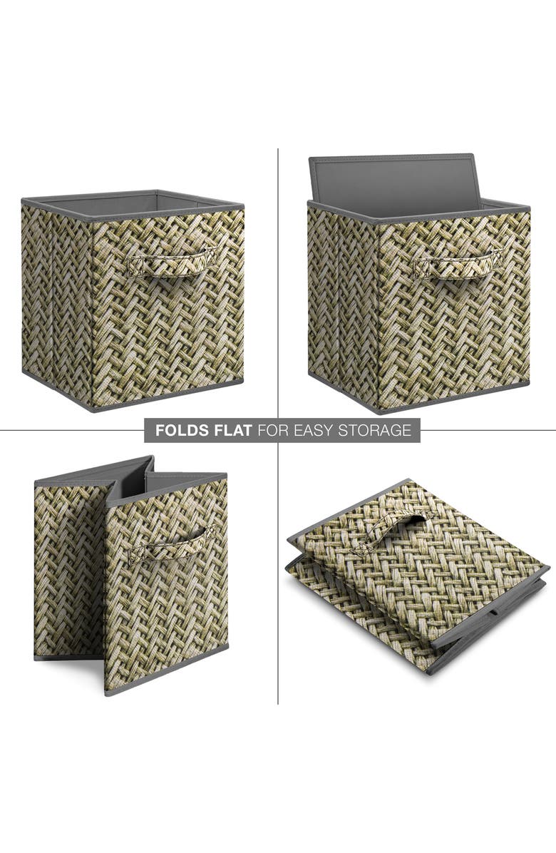 SORBUS Set of 4 Storage Bins, Alternate, color, Woven Gray