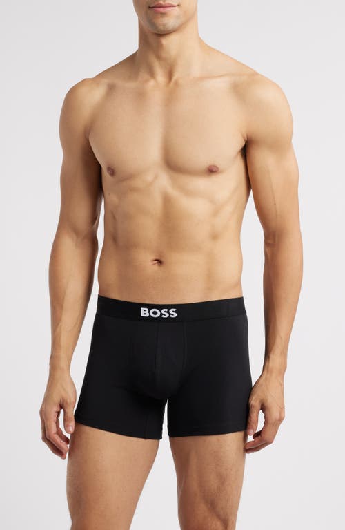 Hugo Boss Boss 3-pack One Stretch Cotton Boxer Briefs In Black