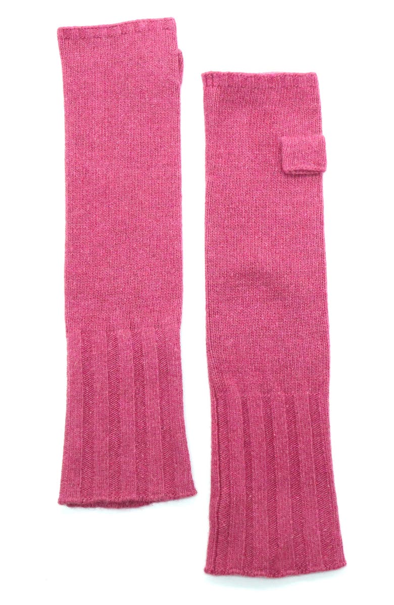 Portolano Cashmere Fingerless Gloves, Main, color, Flamingo