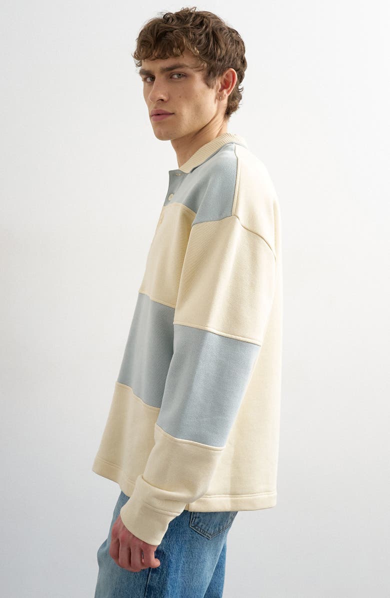 Topman Oversize Rugby Shirt, Alternate, color, Lblue