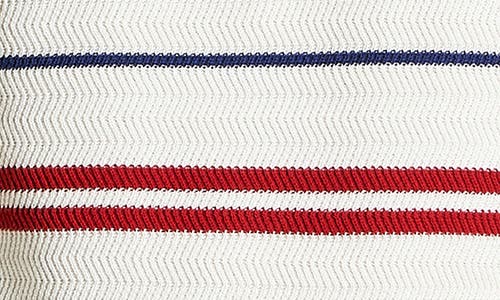 Ben Sherman Herringbone Stripe Polo In Ivory