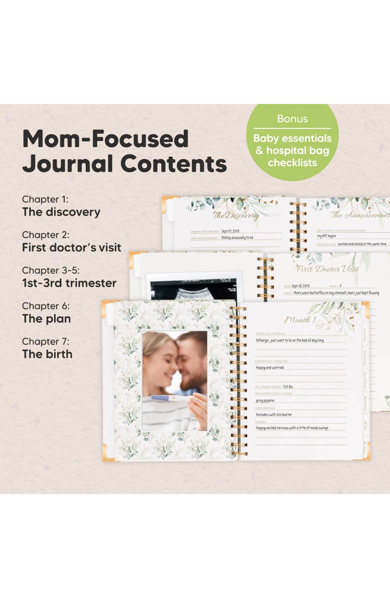 KeaBabies Inspire Pregnancy Journal, Alternate, color, Alpine