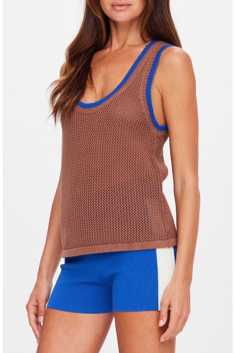 Avalon Wales Organic Cotton Mesh Tank Top, Alternate, color, BROWN