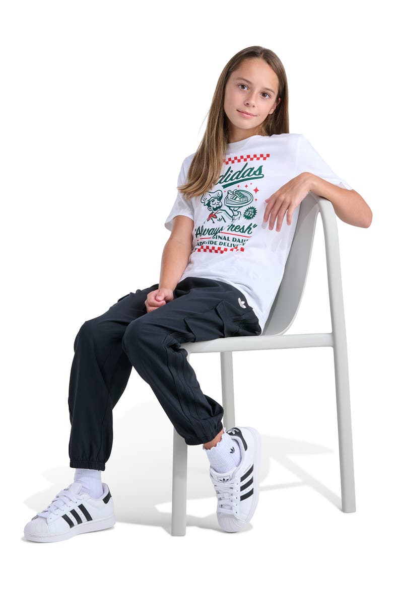 Kids' 3-Stripes Cargo Jogger Pants, Alternate, color, BLACK