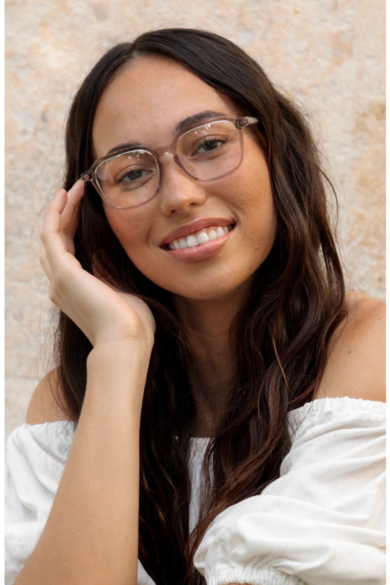 Hau Oli 53mm Low Bridge Square Optical Glasses, Alternate, color, SHELL / CLEAR LENSES