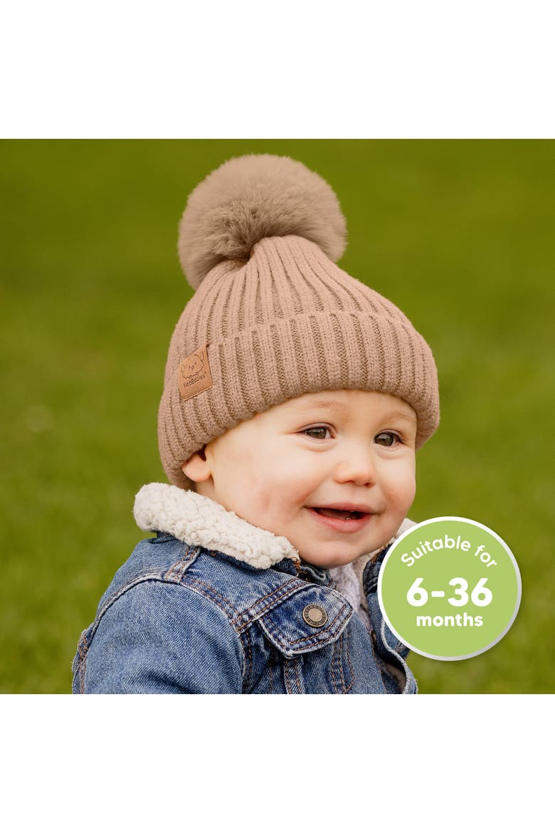 2-Pack Pom Knitted Beanie, Alternate, color, Dune