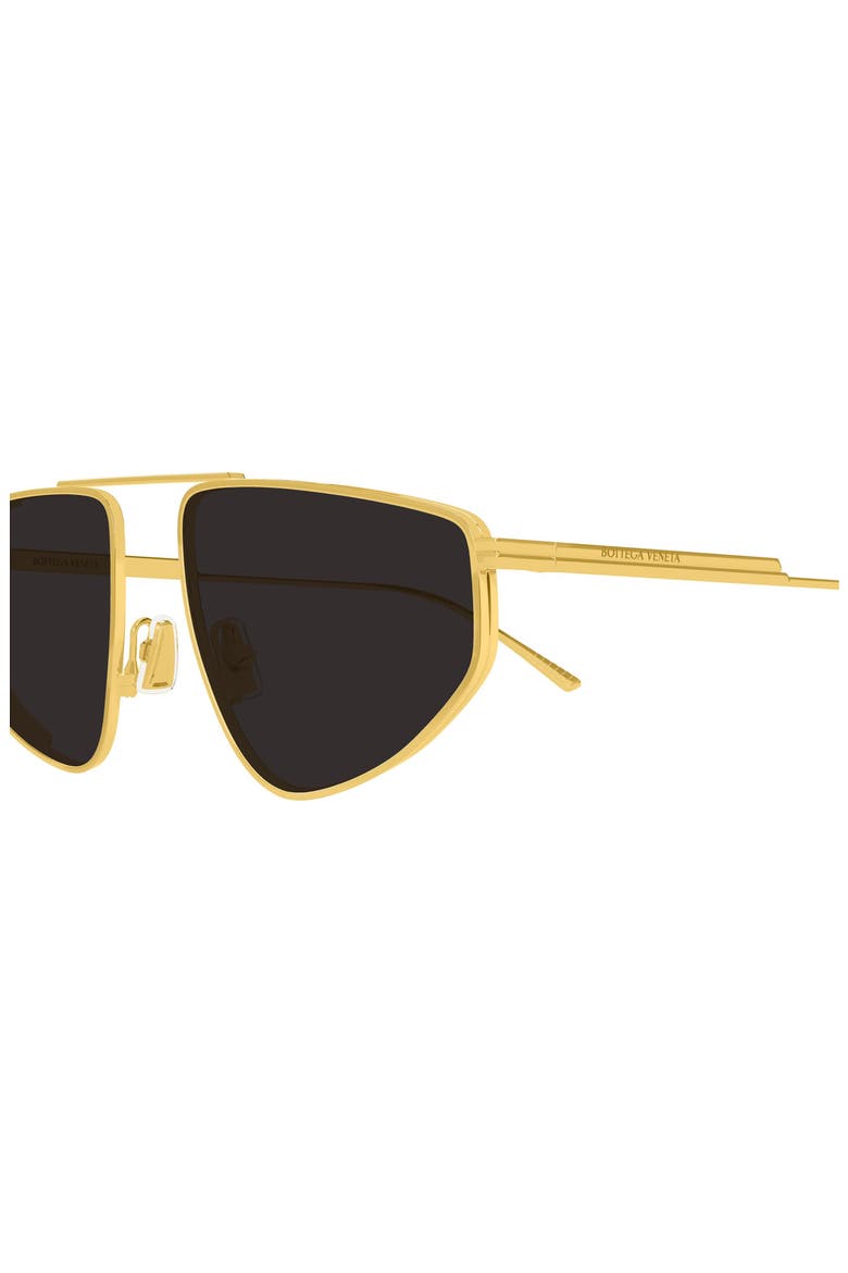BV1466S 64mm Geometric Aviator Sunglasses, Alternate, color, GOLD