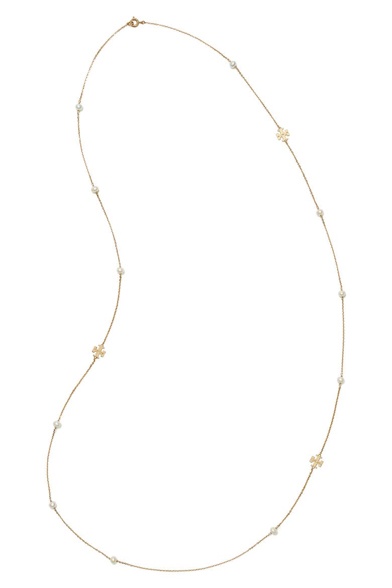 Long Moondance Pearl Necklace, Alternate, color, TORY GOLD/ PEARL