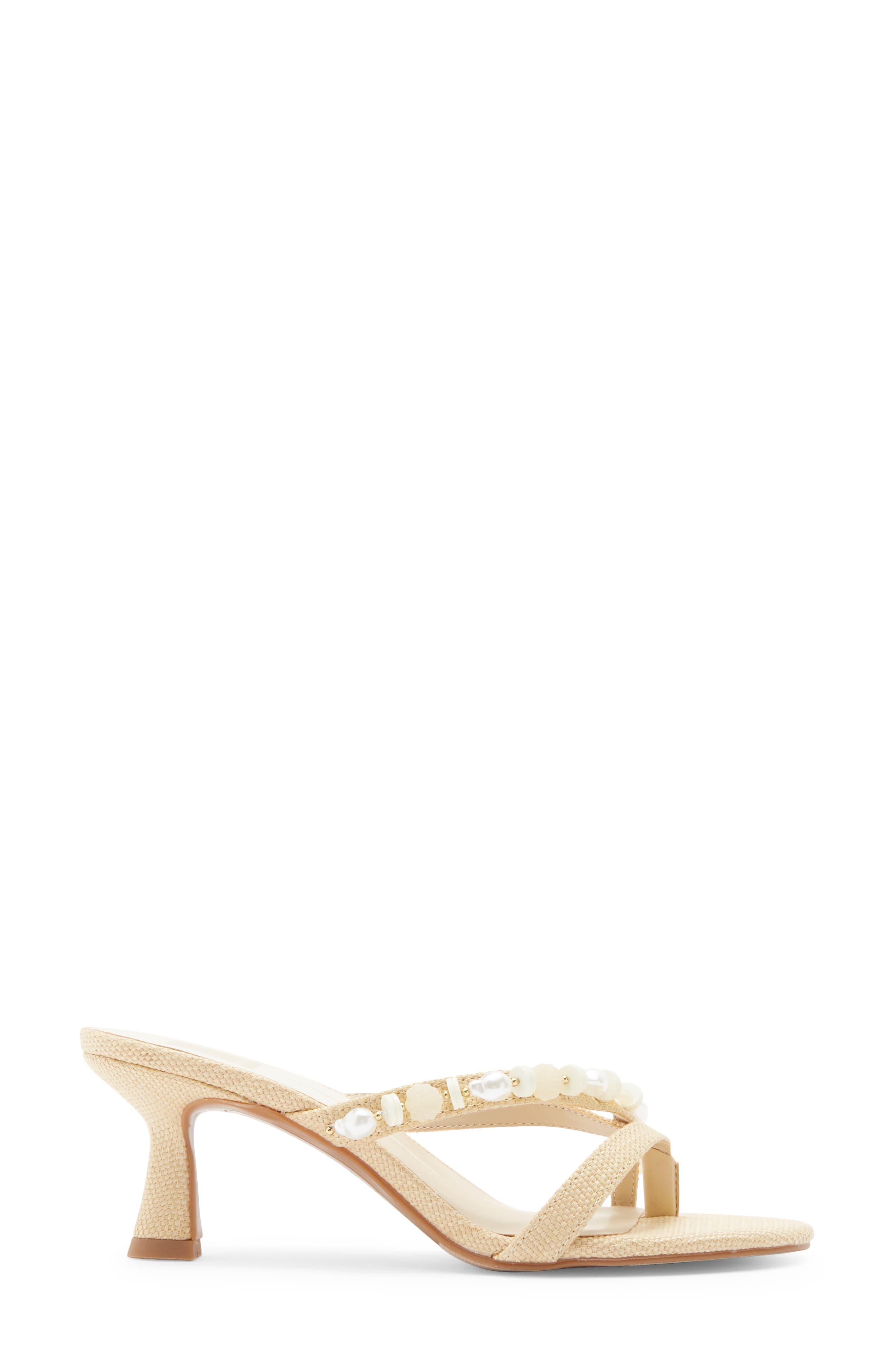 Daisy Embellished Slide Sandal, Alternate, color, LIGHT NATURAL RAFFIA