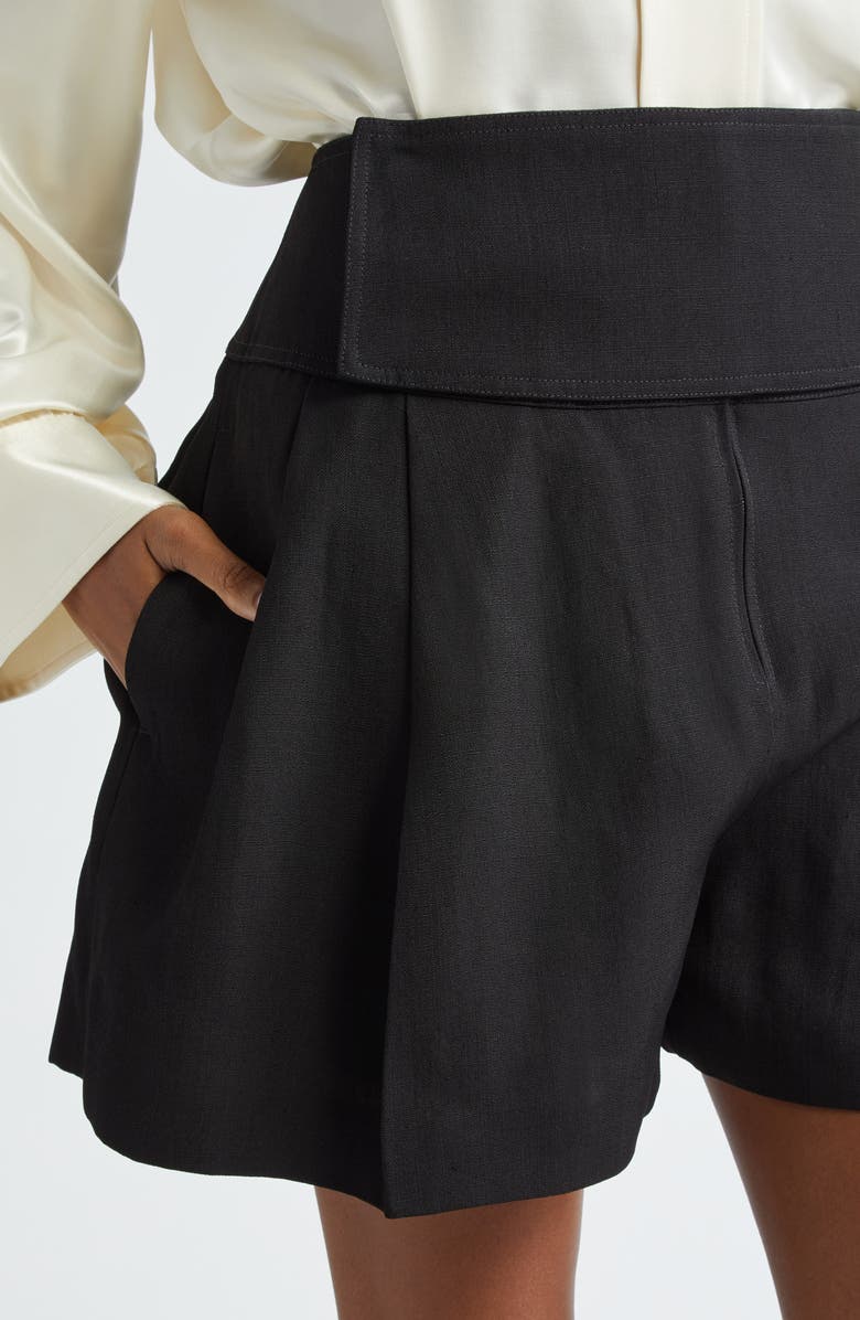 Jil Sander Pleated Tailored Shorts, Alternate, color, 001 Black