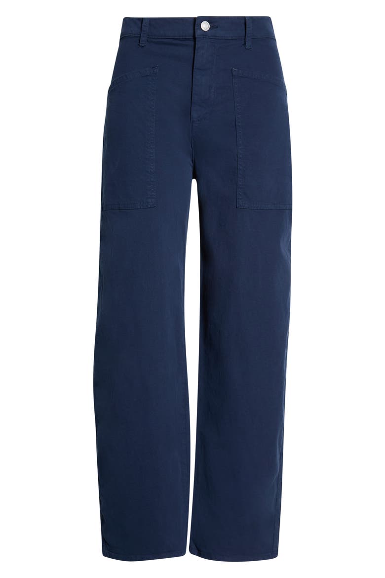 Bray Barrel Leg Cotton Twill Pants, Main, color, CLASSIC NAVY