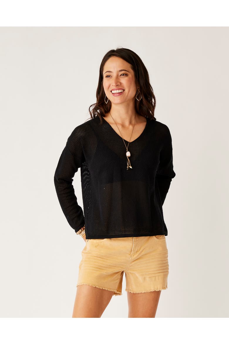 Lightweight Mesh Pullover, Alternate, color, Black