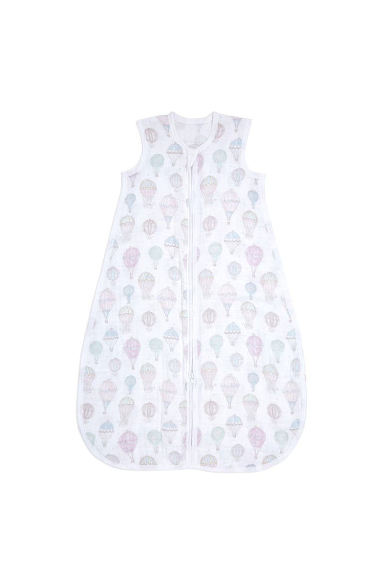 Organic Cotton Muslin Wearable Blanket, Main, color, ABOVE THE CLOUDS PINK