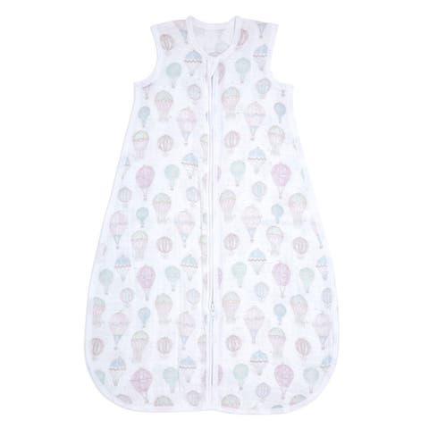 Boutique Baby Sleeping Bag, 100% Organic Cotton Muslin, Wearable Swaddle Blanket for Girls & Boys, Breathable & Lightweight, TOG Rating 1.0