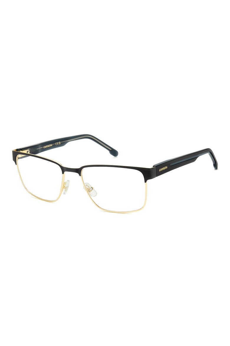 56mm Rectangular Optical Glasses, Alternate, color, BLACK GOLD