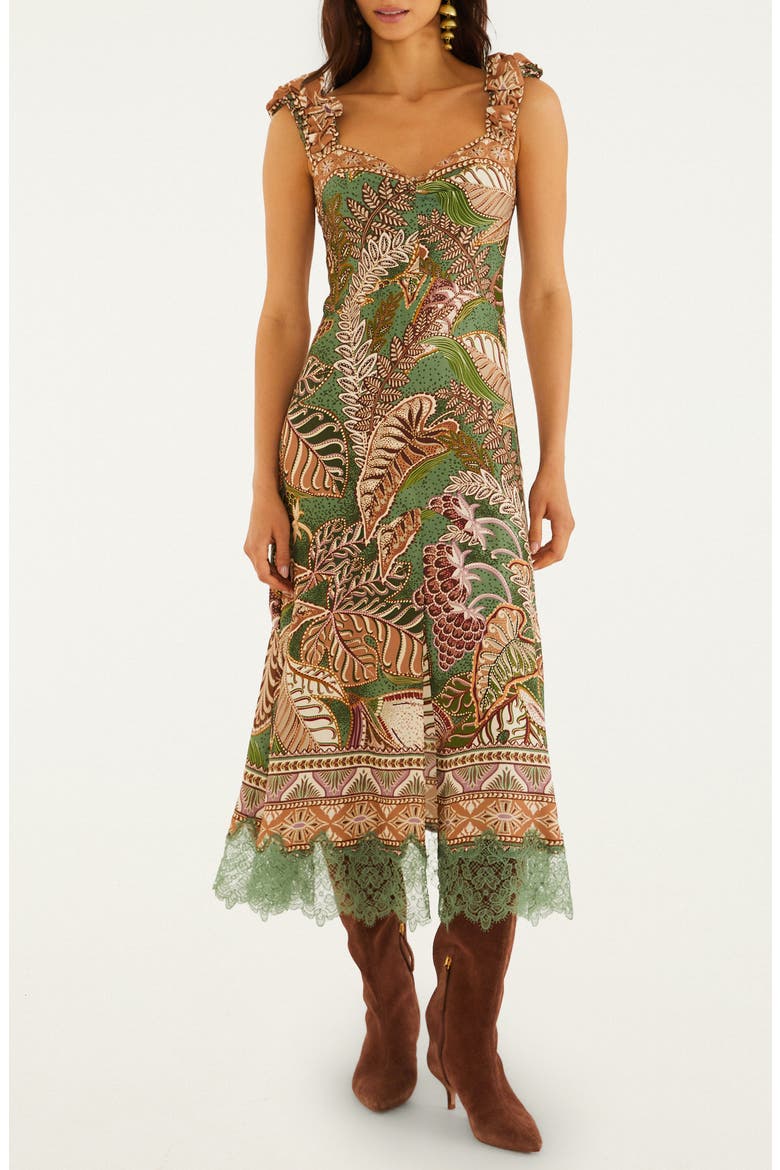 Dotted Foliage Midi Dress, Main, color, DOTTED FOLIAGE SOFT