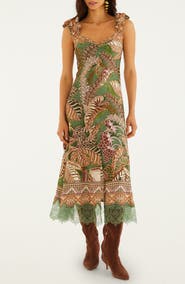 FARM Rio Dotted Foliage Midi Dress