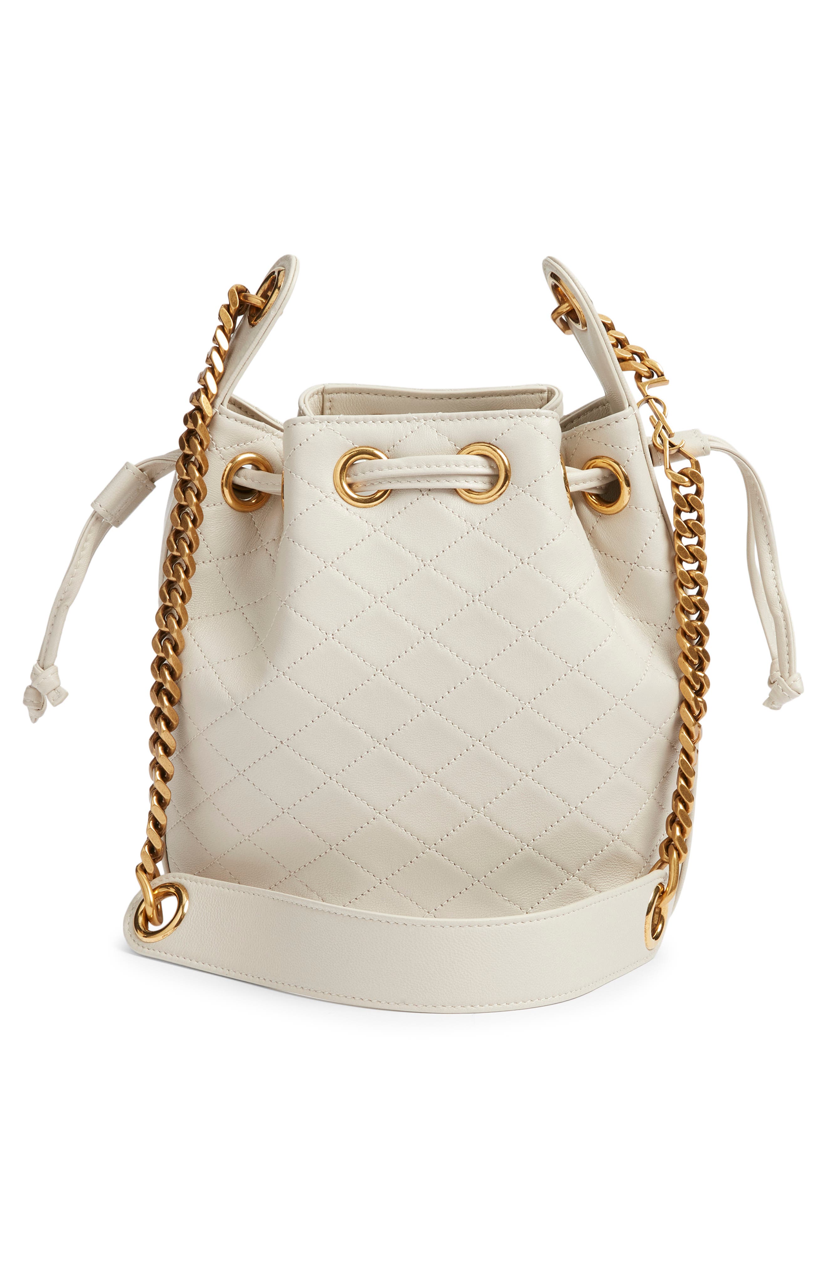 Cassandre Quilted Leather Bucket Bag, Alternate, color, BLANC VINTAGE