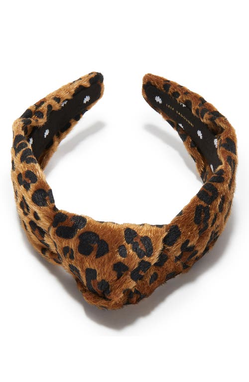 Lele Sadoughi Knotted Faux Calf Hair Headband In Brown