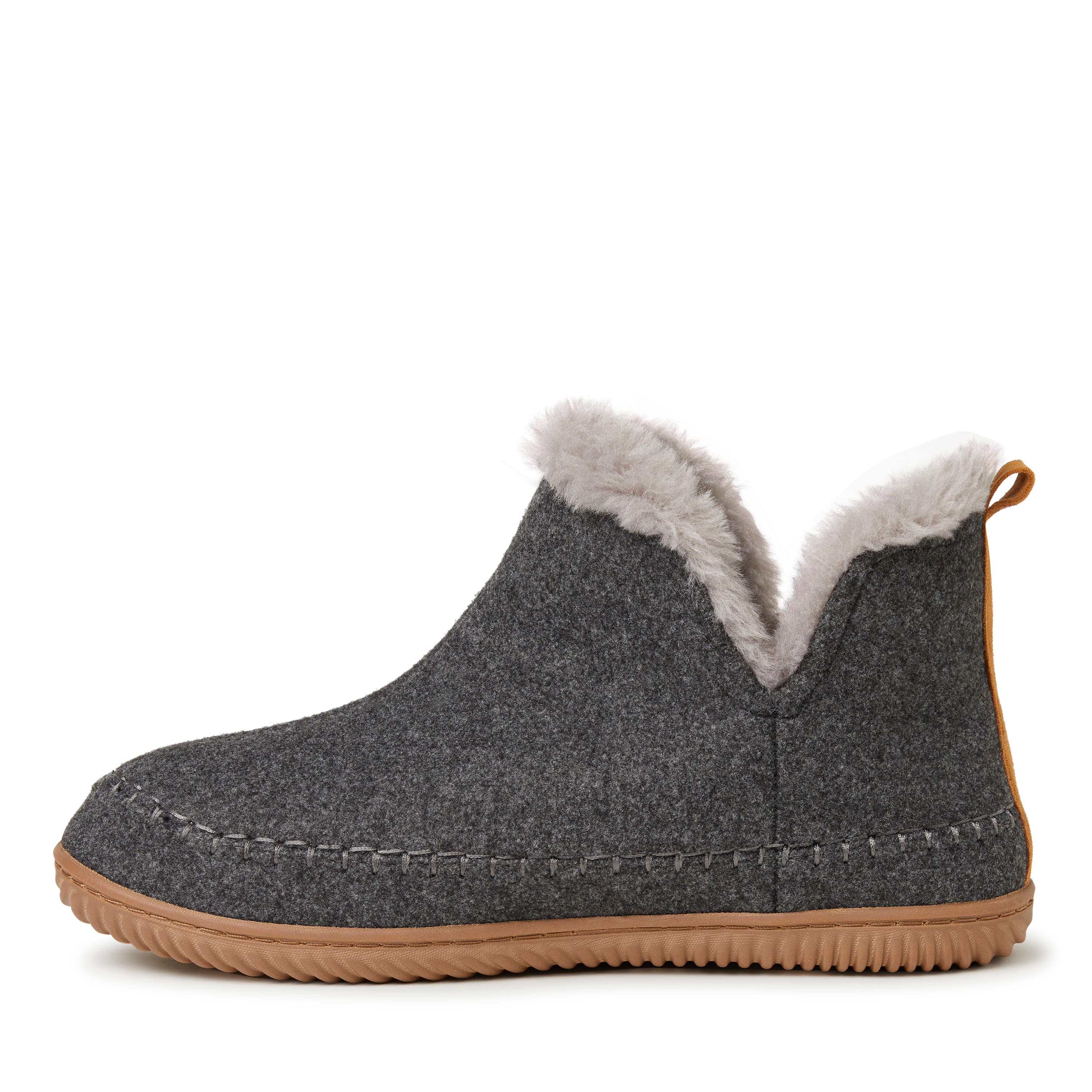 DEARFOAMS Brixen Bootie Slipper, Alternate, color, Dark Heather Grey
