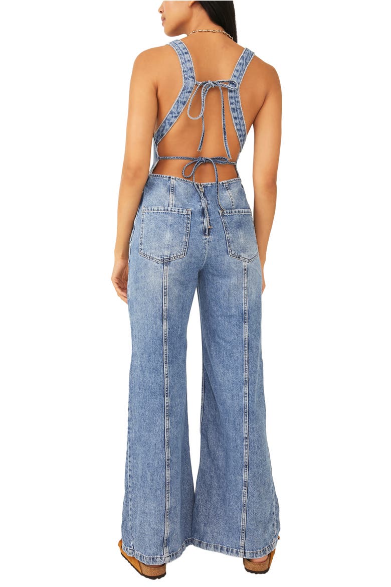 Kendra Denim Jumpsuit, Alternate, color, ORCHID BLUE