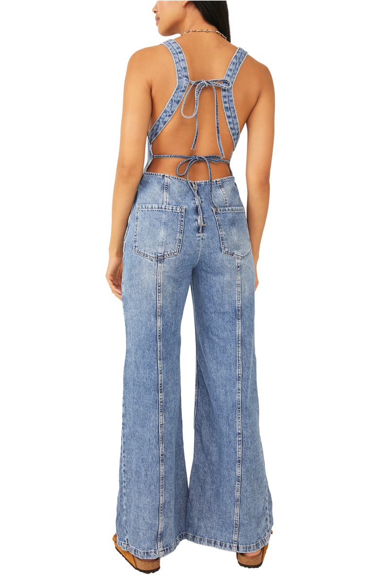 Free People Kendra Denim Jumpsuit, Alternate, color, 