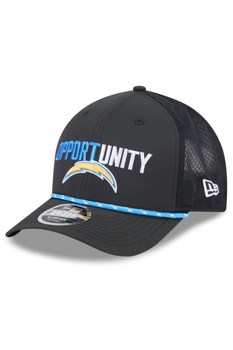 Men's New Era Black Los Angeles Chargers 2025 Inspire Change 9FORTY M-Crown Adjustable Hat, Alternate, color, Black