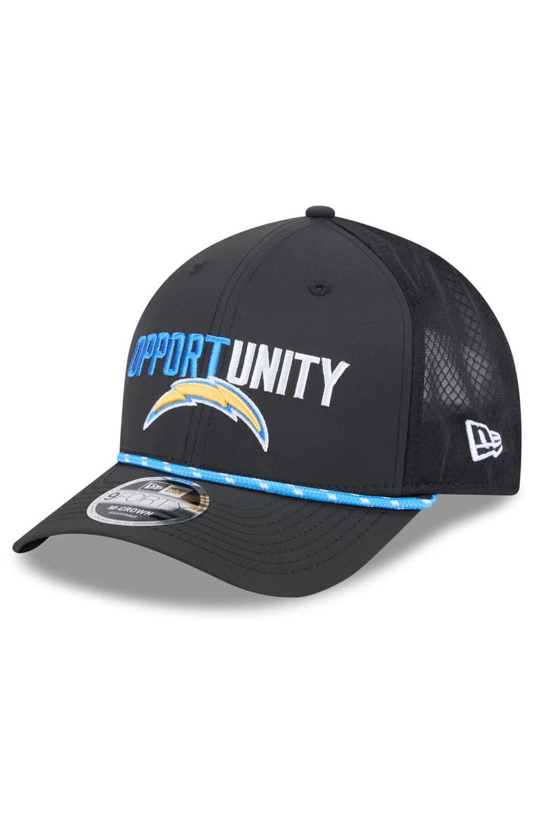 New Era Men's New Era Black Los Angeles Chargers 2025 Inspire Change 9FORTY M-Crown Adjustable Hat, Alternate, color, Black