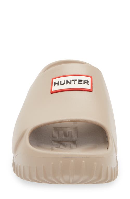 Hunter Faroe Platform Slide Sandal In Blush Beige