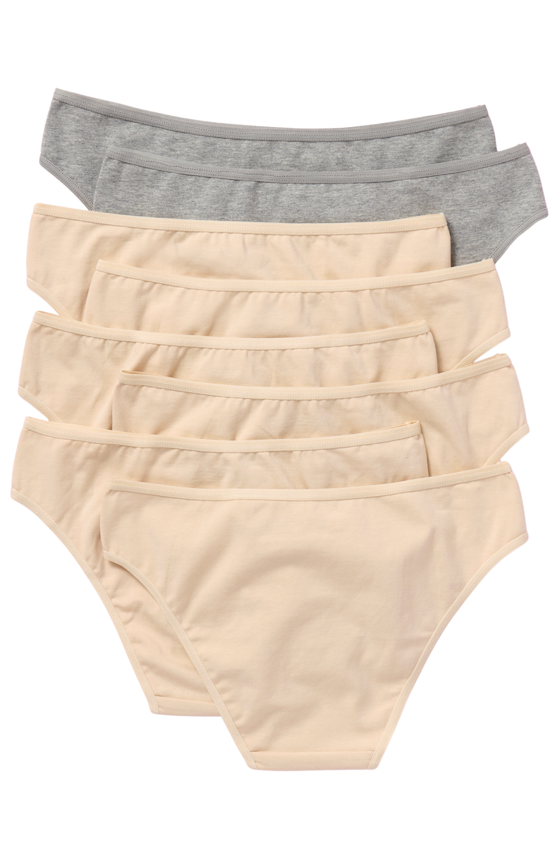 Yellowberry Sunny Cotton Underwear 8PK, Alternate, color, Gray Doe