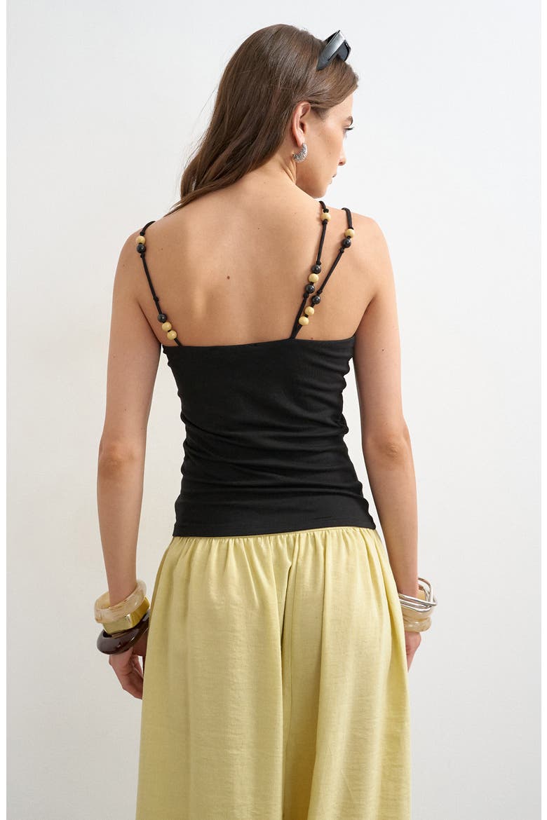 Beaded Strap Top, Alternate, color, BLACK
