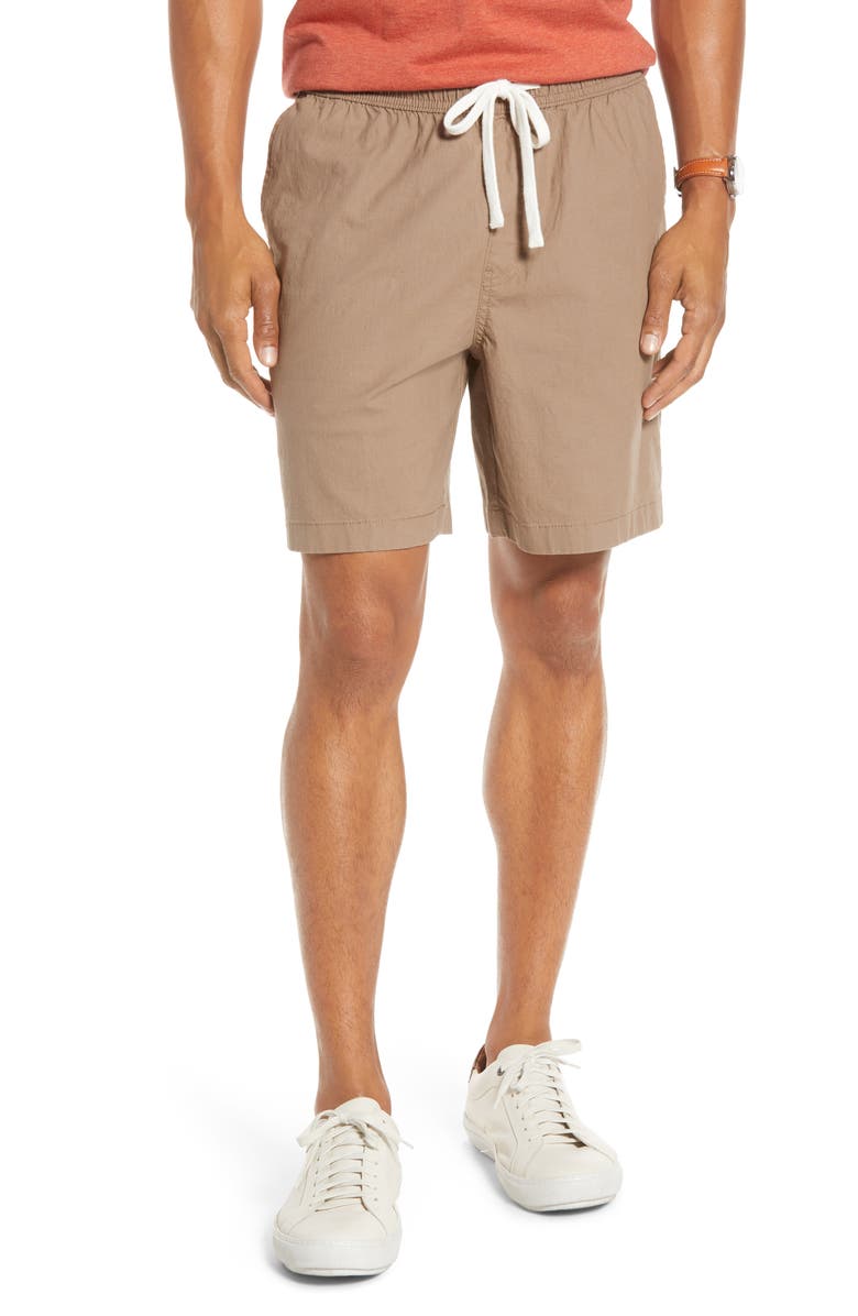 1901 Slub Elastic Waist Slim Fit Shorts, Main, color, 