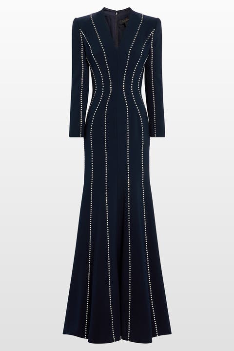 Victoire Rhinestone-Embellished Maxi Gown