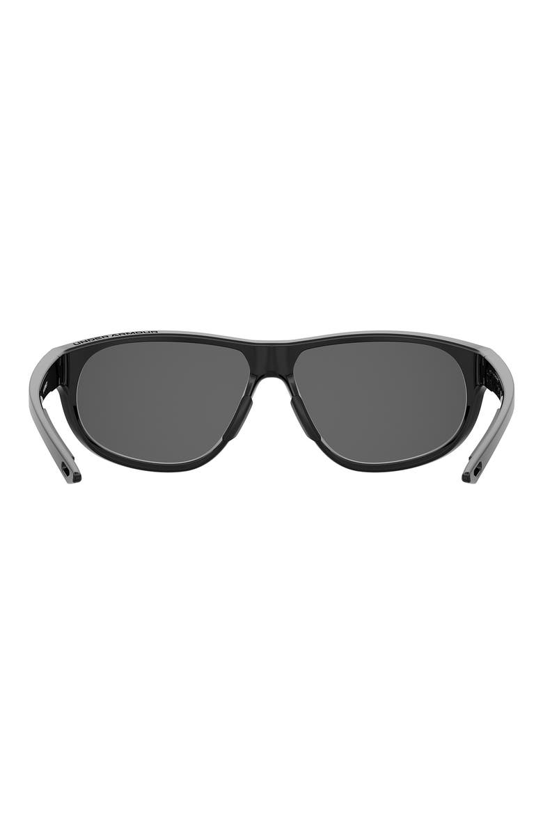 59mm Gradient Polarized Rectangular Sunglasses, Alternate, color, BLACK