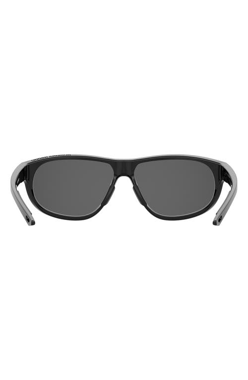 Under Armour 59mm Gradient Polarized Rectangular Sunglasses In Black