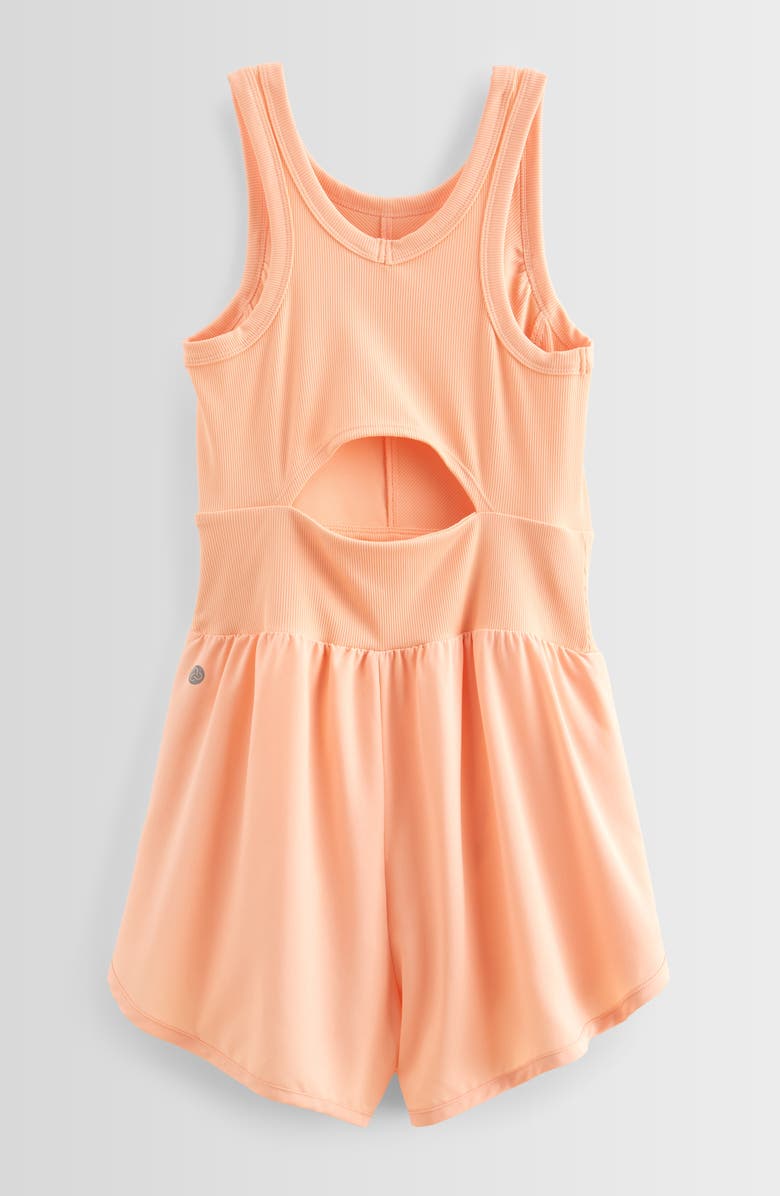 Zella Girl Kids' Summer Break Shorts Romper, Alternate, color, Coral Nectar