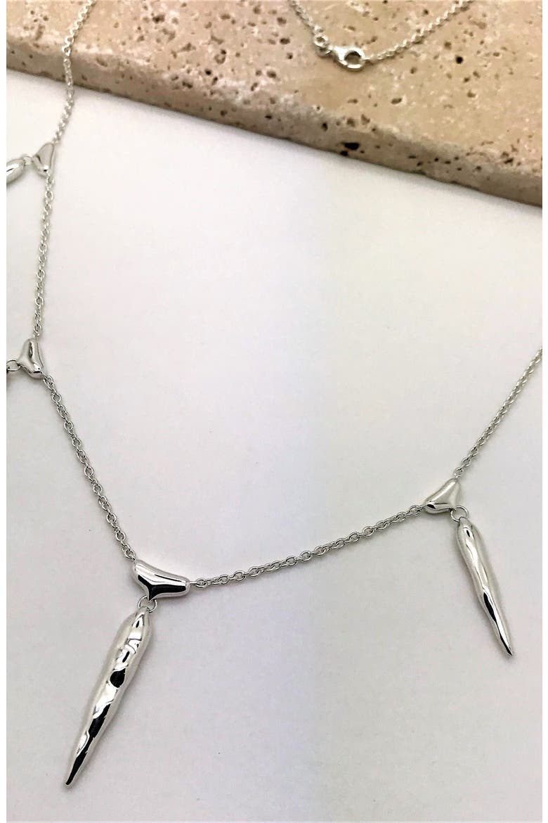 Multi Icicle Long Necklace Sterling Silver Adjustable, Alternate, color, Sterling Silver