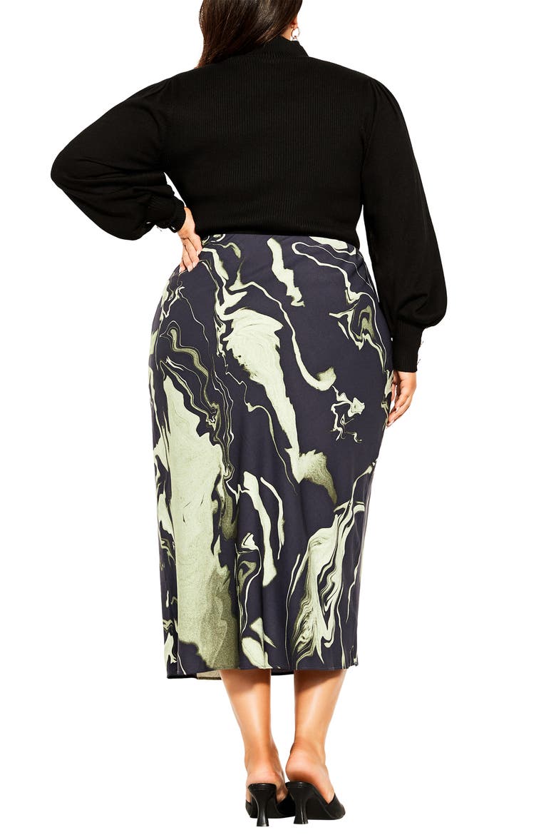 Eleanor Swirl Print Midi Skirt, Alternate, color, DARK ELEMENTS