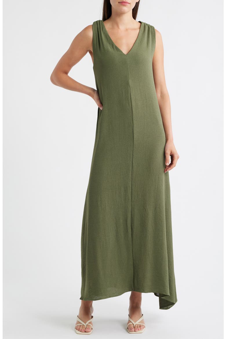 Twist Back Sleeveless Maxi Dress, Main, color, CLOVER