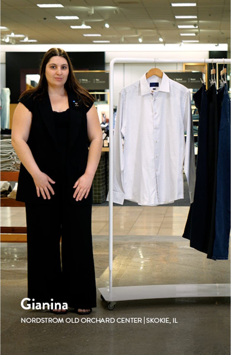 Trim Fit Check Cotton Dobby Twill Dress Shirt, sales video thumbnail