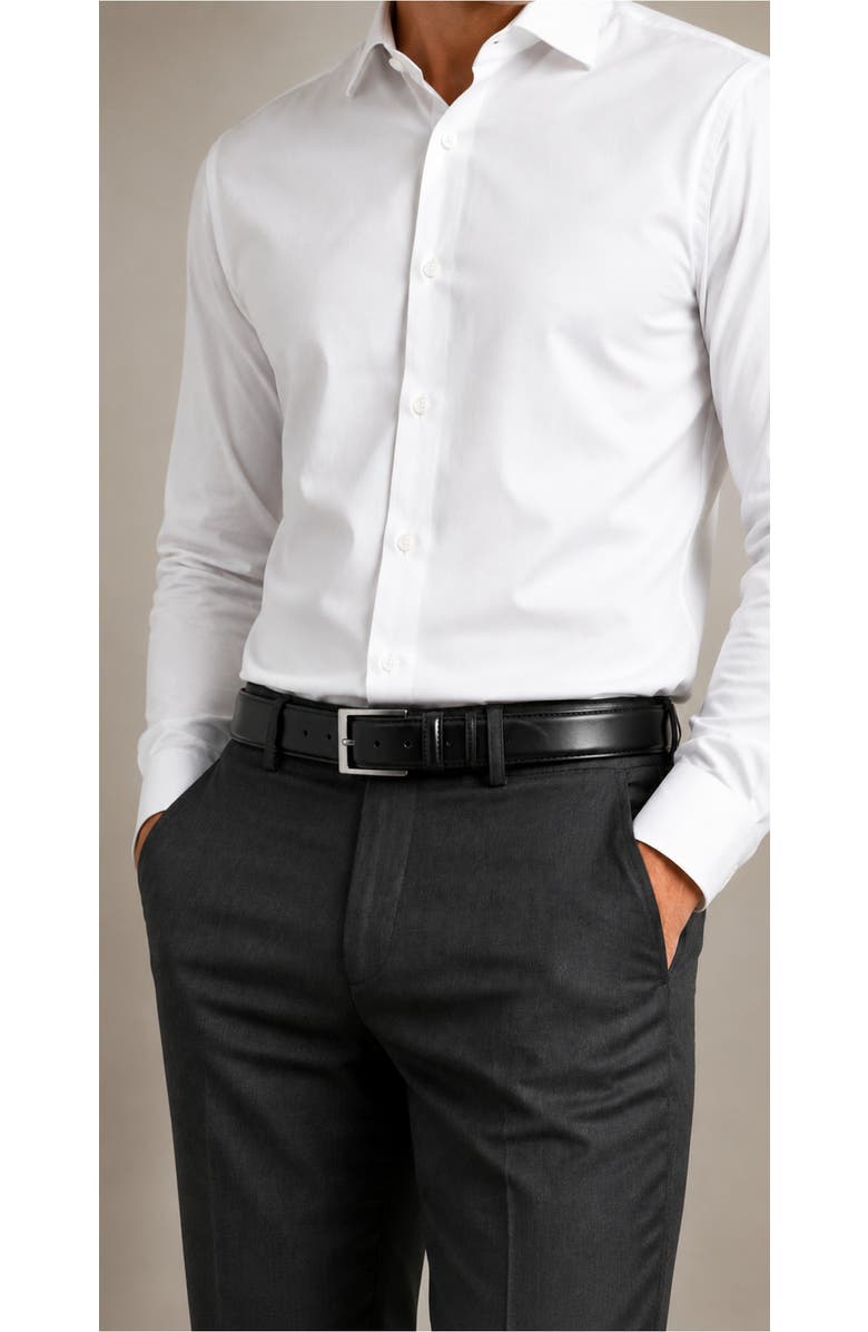 Mio Marino Dual Loop Leather Dress Belt, Alternate, color, Black